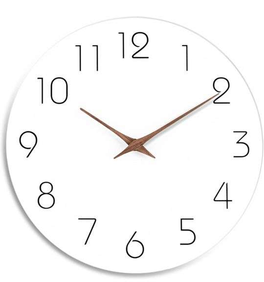 Mosewa Wall Clock 10 Inch Silent Non Ticking Wood Wall Clocks Battery Operated - Wooden White Modern Office Simple Minimalist Clock Decorative for Kitchen,Home,Bathroom,Living Room(10", Teal) New Open Box, Photos For Reference Item is Teal Color