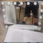 New Vanity Mirror with Lights 22" x 18" Large Makeup Mirror Hollywood Mirror with 15 Dimmable LED Bulbs 3 Color Modes 10X Magnification & USB Charging Port Mirror for Wall-Mounted or Tabletop