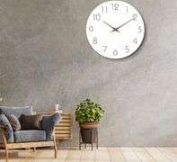Mosewa Wall Clock 10 Inch Silent Non Ticking Wood Wall Clocks Battery Operated - Wooden White Modern Office Simple Minimalist Clock Decorative for Kitchen,Home,Bathroom,Living Room(10", Teal) New Open Box, Photos For Reference Item is Teal Color