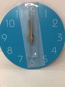 Mosewa Wall Clock 10 Inch Silent Non Ticking Wood Wall Clocks Battery Operated - Wooden White Modern Office Simple Minimalist Clock Decorative for Kitchen,Home,Bathroom,Living Room(10", Teal) New Open Box, Photos For Reference Item is Teal Color