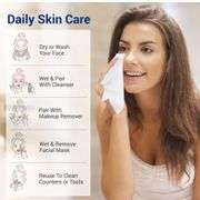 New (lot of 2) Ourmed Life Face Towels, 100 Count Disposable Biodegradable Facial Wash Cloth for Sensitive Skin, Lint- free Facial Tissue for Cleansing, Skincare and Makeup Remover, Dry Wipes