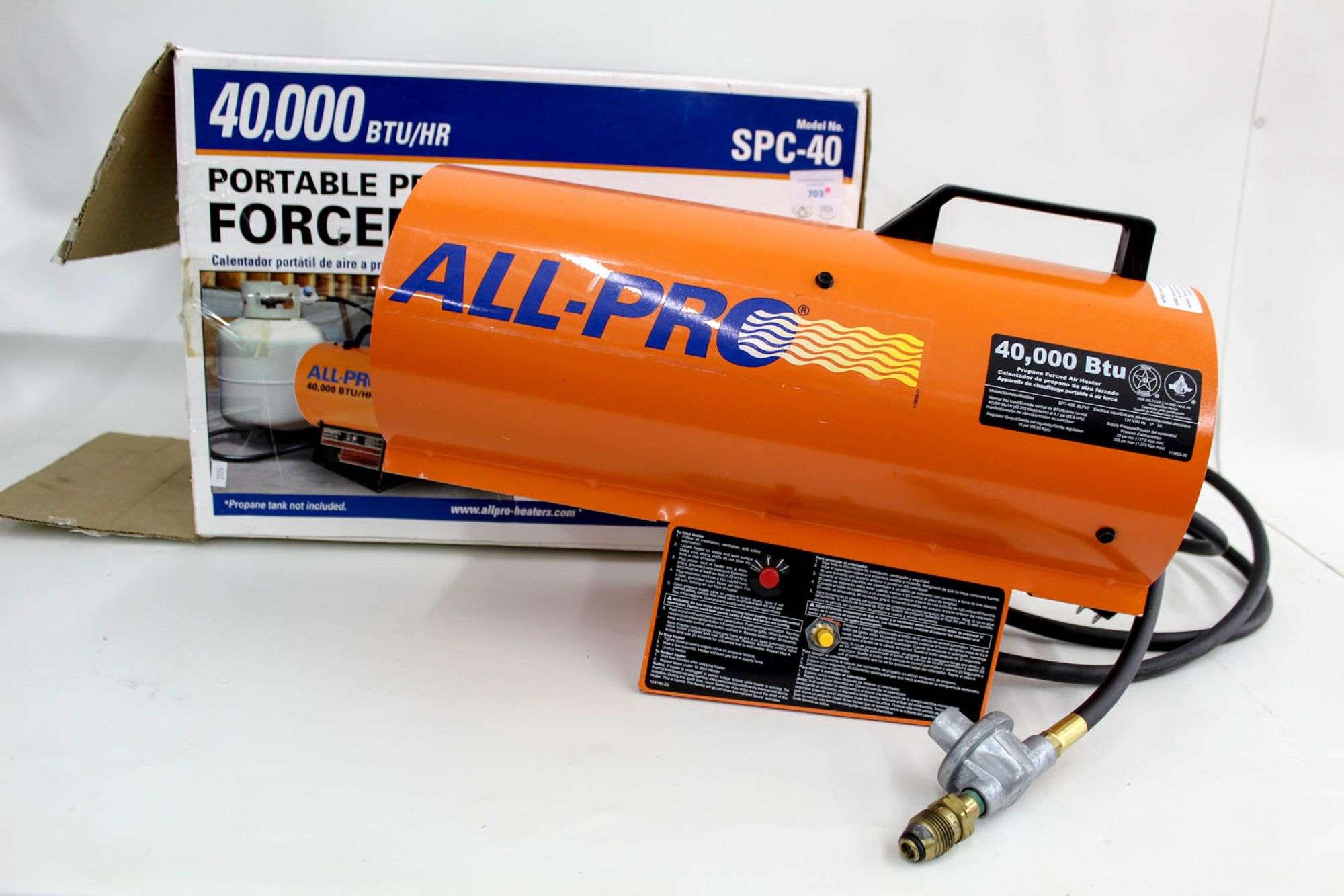 All-Pro portable 40,000 Btu Propane Forced Air Heater - Bunting Online  Auctions