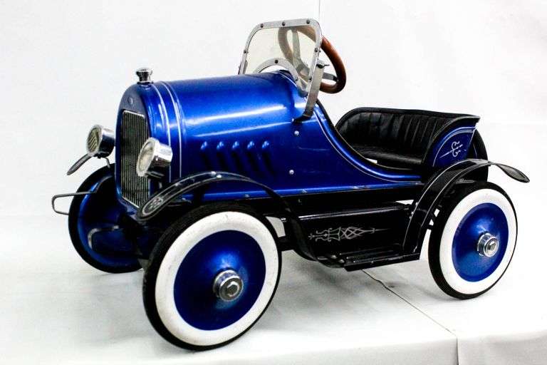 Roadster Pedal Car, steel construction, blue, 37" long x 24" high, 22