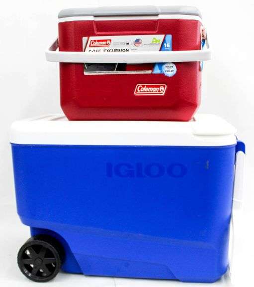 Igloo and Coleman coolers two pieces Bunting Online Auctions