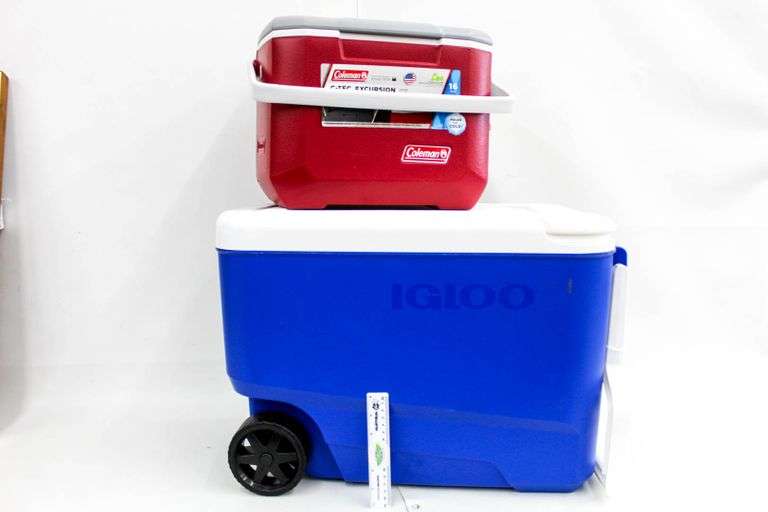 Igloo and Coleman coolers two pieces Bunting Online Auctions