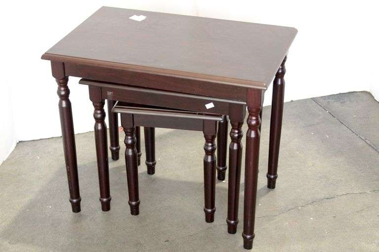 Mid Century Traditional nesting tables set of three Bunting Online