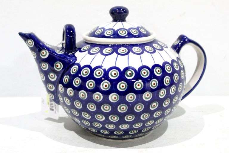 Teapot by Boleslawiec Hand Made in Poland Bunting Online Auctions
