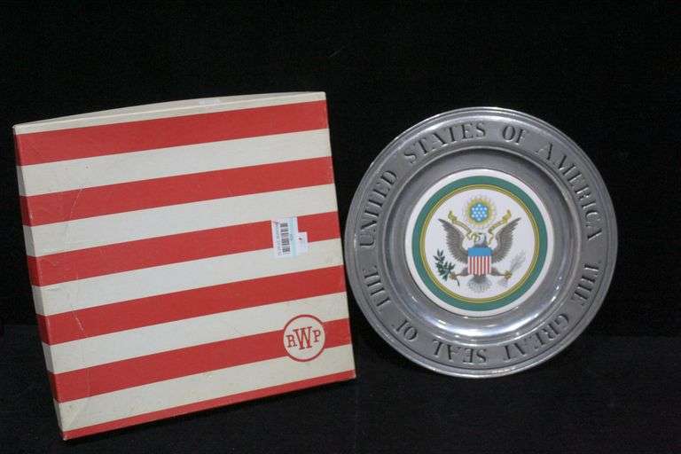Wilton Columbia PA Pewter The Great Seal of United States Charger
