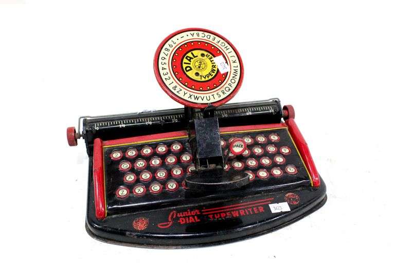 Vintage Junior Dial Typewriter Tin Litho Toy Dial Typewriter by MARX