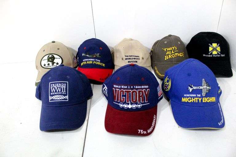 Military and Souvenir Logo Memorabilia baseball caps eight hats Bunting Online Auctions