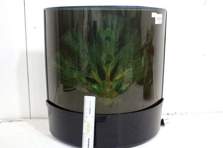 Vintage Peacock Fiber Optic halfcylinder shape table lamp nightlight