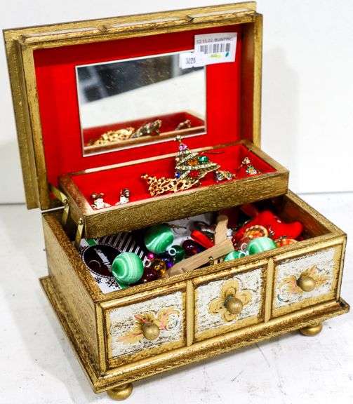 Jewelry Box in a French provincial style including jewelry Bunting