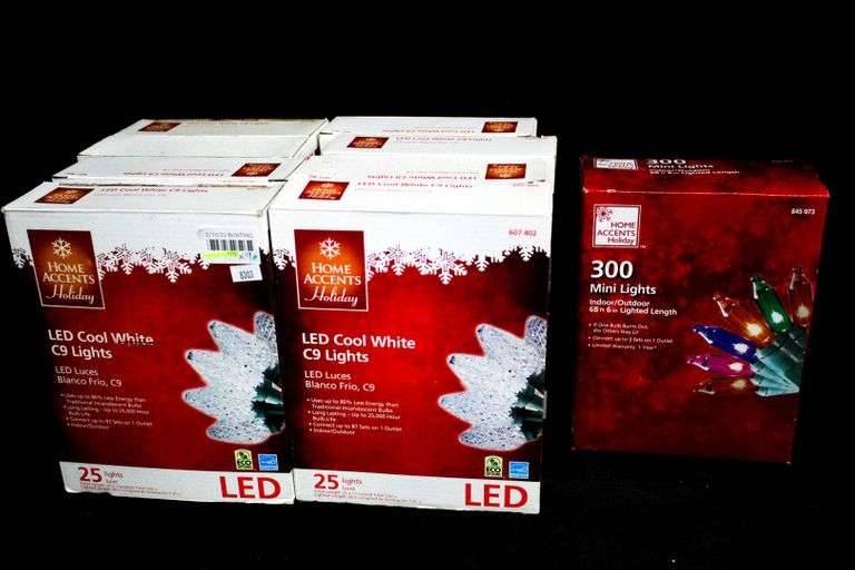 LED Cool White C9 25 Lights by Home Accents nine boxes Bunting