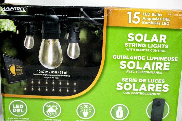 Sunforce Solar String Lights with Remote Control, 35 ft. Bunting