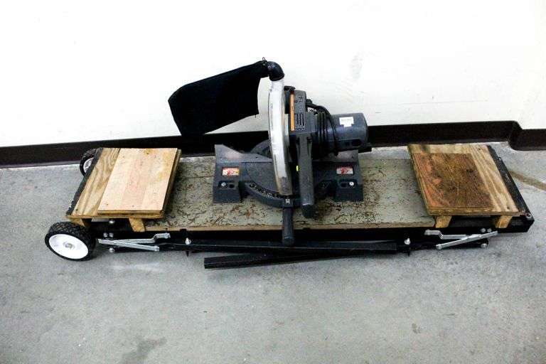 Craftsman 3HP Compound Miter Saw on folding work stand table Bunting