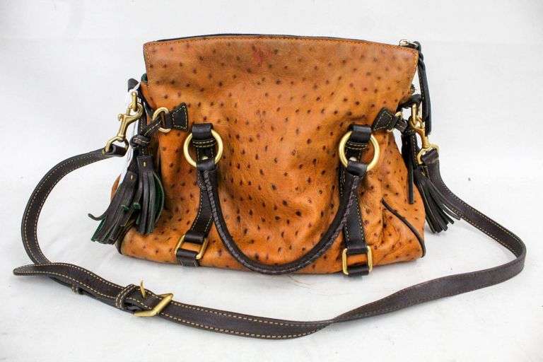 Dooney & Bourke Over The Shoulder Bag Ostrich Leather Bunting Online