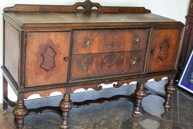 Vintage Newton Furniture Co Newton NC Jacobean style buffet sideboard