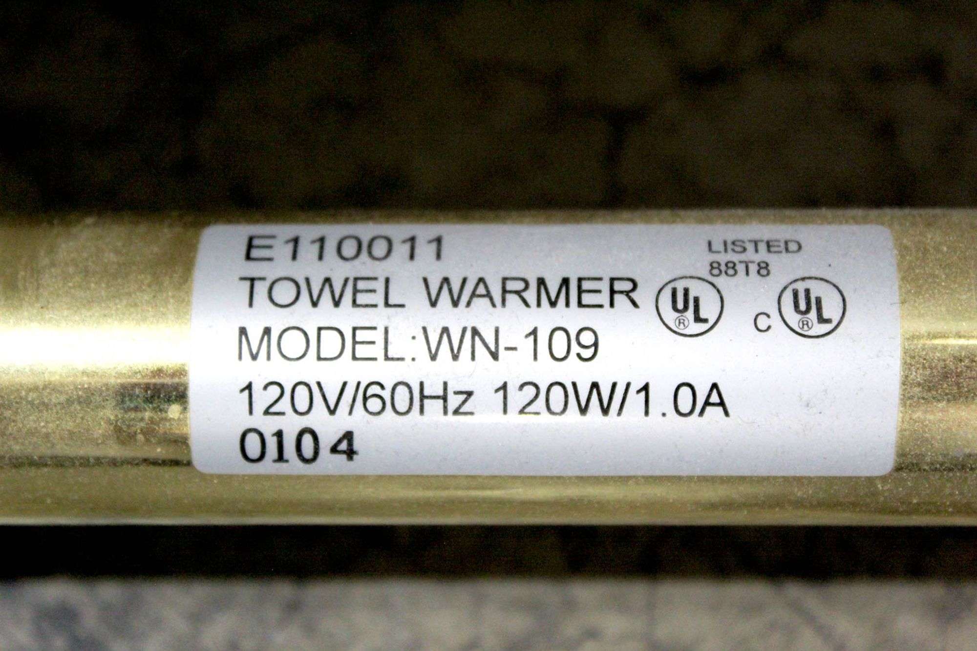 Towel Warmer Model WN-109 by Jerdon Products - 21 x 34 - Consignor  contributes that it works. FURN 2 - Bunting Online Auctions