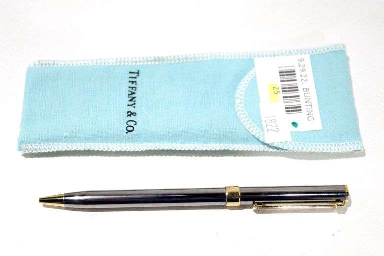 Tiffany Pen in a Tiffany pouch. (Needs refill) Bunting Online Auctions