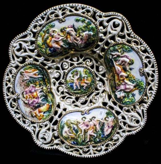 Capodimonte Vintage Reticulated Hand painted Capodimonte (Mark