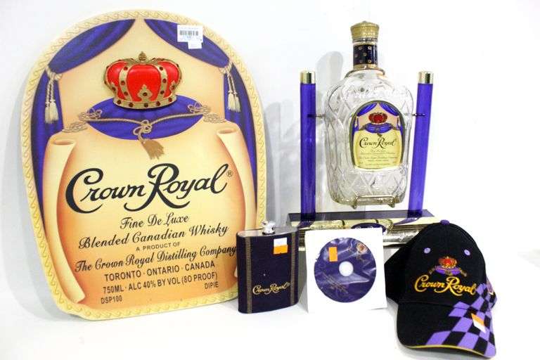 Crown Royal Decanter, Accessories, and Memorabilia Collection Bunting