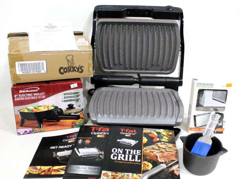 Tfal OptiGrill Electric Indoor Grill and Brentwood 6" Electric