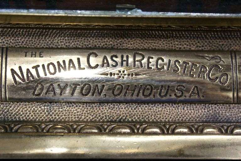 Vintage National Cash Register GiltBronze White Marble and Wood Cash Register Serial number