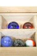 Collection of Authentic American Marbles by Recreational Woodcraft  - Marble Games - in Wooden Case
