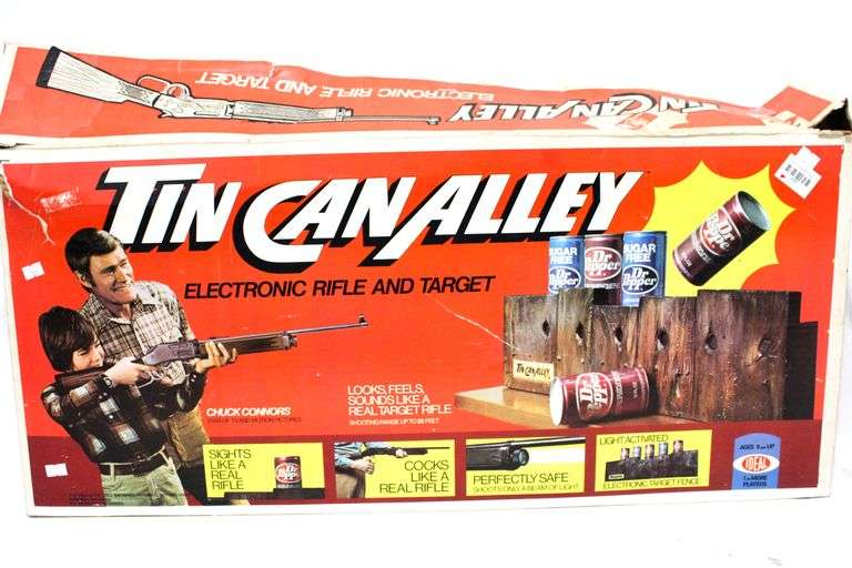 Vintage Chuck Connors Ideal Tin Can Alley Electronic Rifle & Target