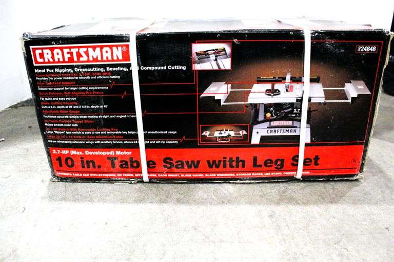Craftsman Model 924848 10" Table Saw with Leg Set Bunting Online Auctions