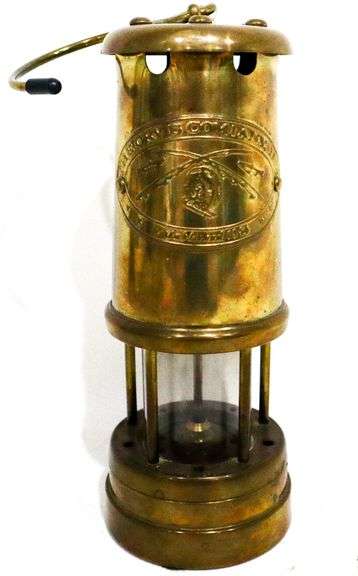 Lampe De Mineur Vintage Galloise - Marque The Orvis Fishing Company - Laiton & Acier - Très Bon état