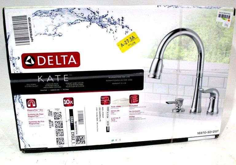 Delta Kate Single Handle PullDown Kitchen Faucet with Soap Dispenser