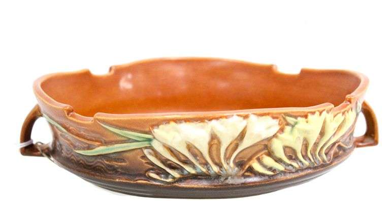 Roseville Freesia Hombre Brown Orange 1945 Mid Century Modern Art