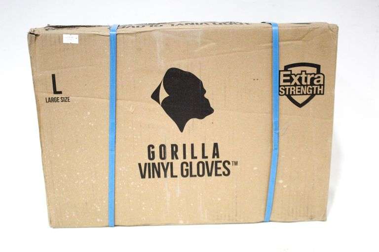 Gorilla Vinyl Gloves Size Large Extra Strength One Box Bunting