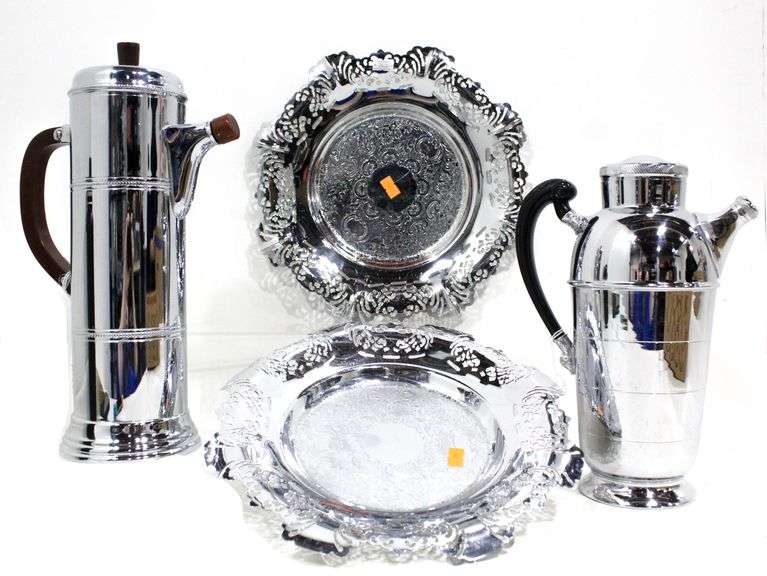 Farber Bros. Krome Kraft Chrome Collection Art Deco Serving Platter 12