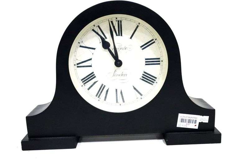 Newgate London Mantel Black Mantelpiece Clock / Made in England / Width