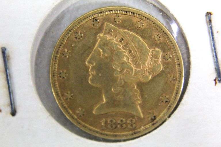 1888 5 Liberty Head Gold Coin Bunting Online Auctions 1888-5-liberty-head-gold-coin-bunting-online-auctions