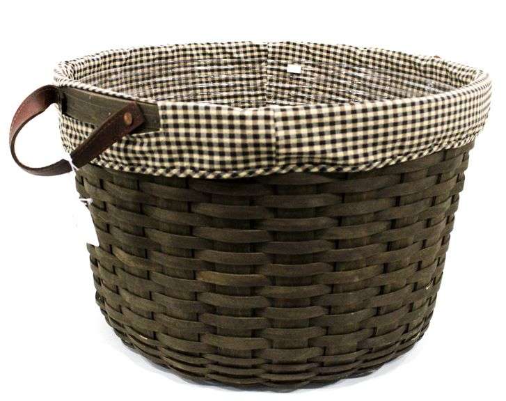 Longaberger Large Woven Round Basket W/ Liner. 20"x12" Bunting Online