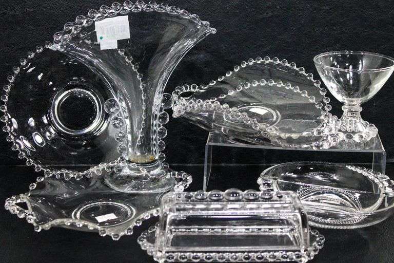 Vintage Candlewick and Bubble Trim Glass Collection Includes Duncan