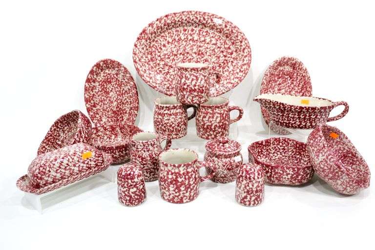 Gerald Henn Henn Pottery & Wadsworth OH Red Spongeware