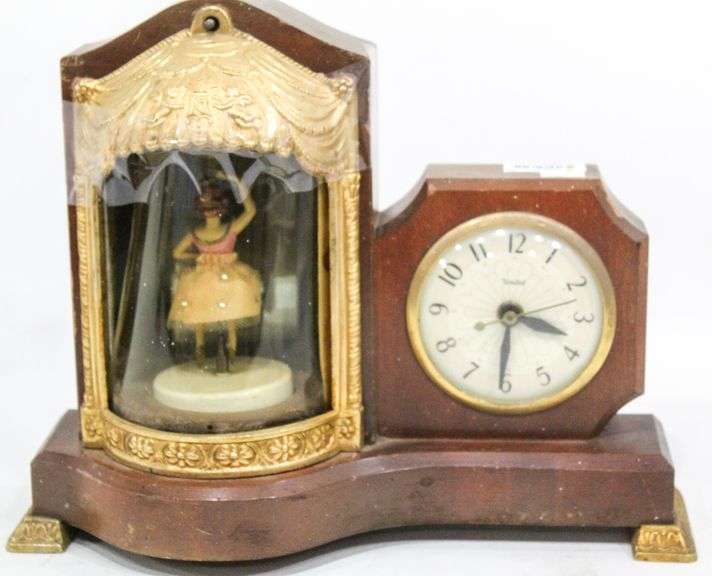 United Clock Corp Model No.870 Vintage Ballerina Clock 13"x10"x5