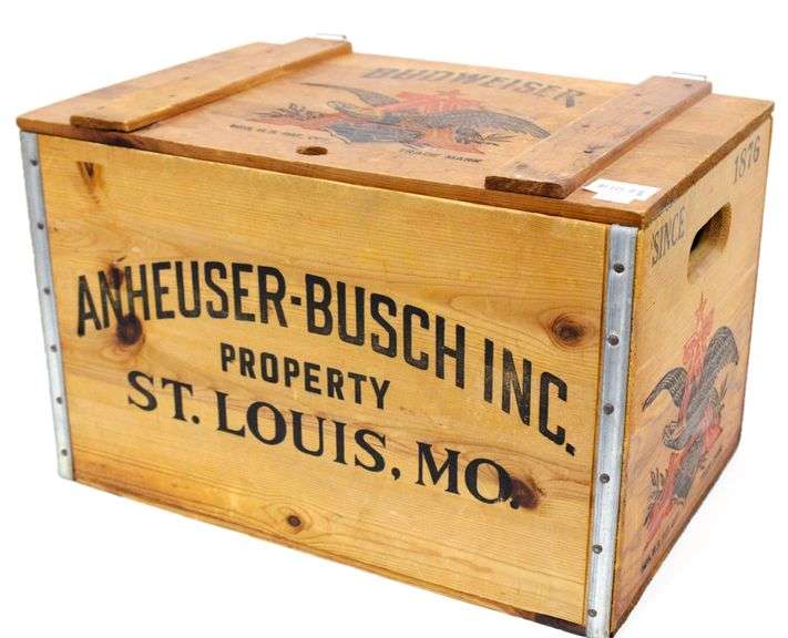 AnheuserBusch Inc. St. Louis MO Wooden Crate Box Bunting Online Auctions