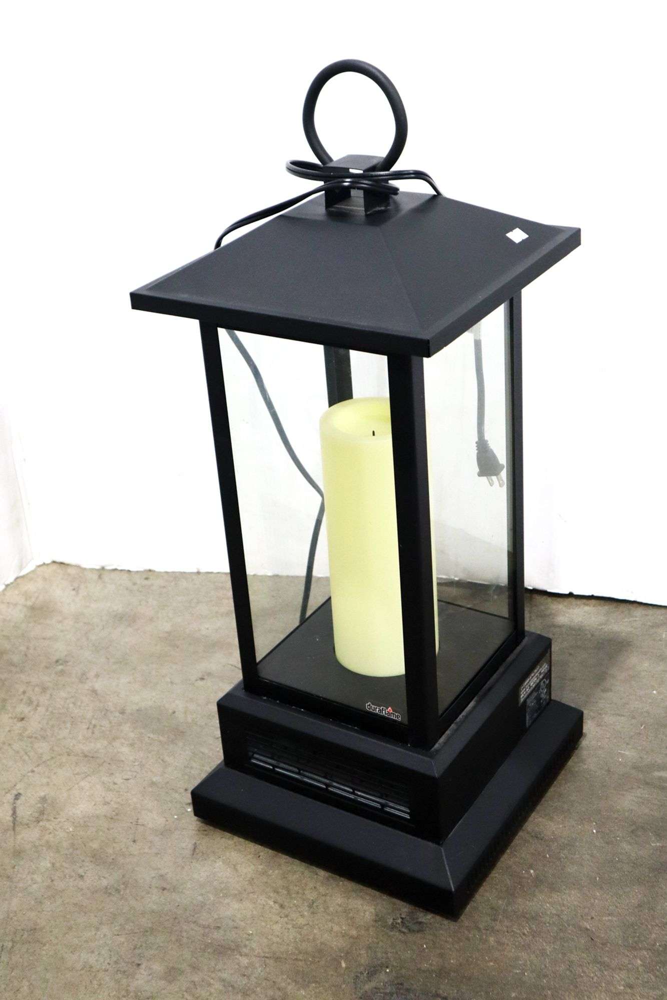 Duraflame Portable Electric Flameless Candle Lantern - 29 x 11 x 11 BACK  RIGHT WALL - Bunting Online Auctions