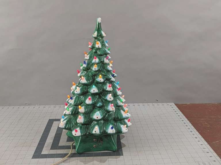 Ceramic Christmas Tree With Lights And Music Box 