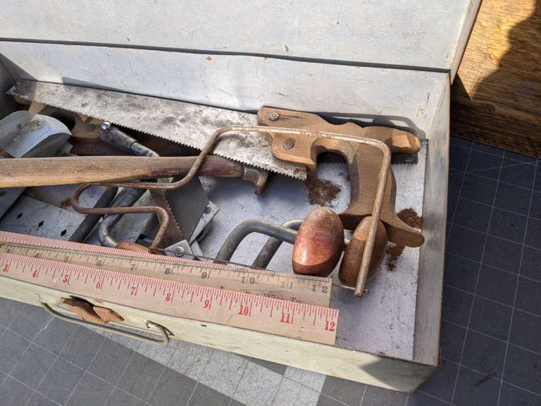 Vintage Child's Size Toy Tool Kit Bid On Estates