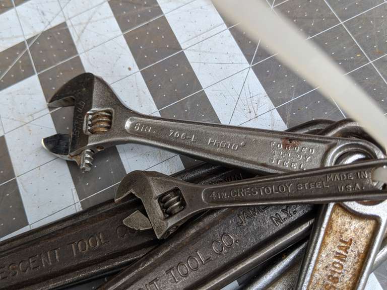 4 Crescent and 2 Proto Adjustable Wrenches Bid On Estates