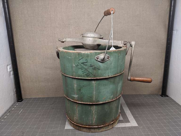 Green Hand Crank Ice Cream Churn Bid On Estates Auction Services