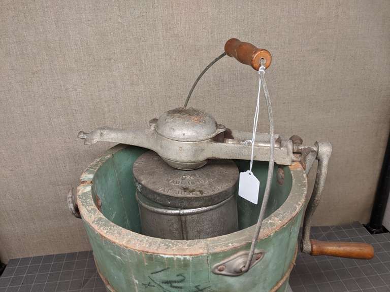 Green Hand Crank Ice Cream Churn Bid On Estates Auction Services