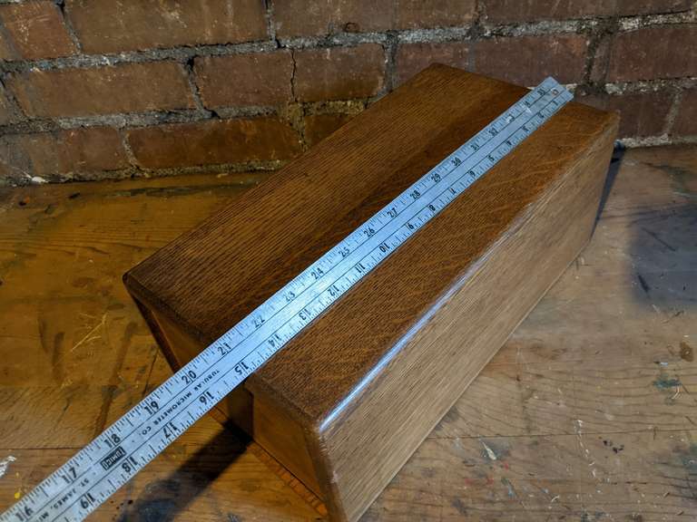 Small oak file card catalog box Bid On Estates Auction Services