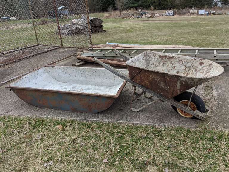 Concrete Mixing Bin and Wheelbarrow Bid On Estates Auction Services